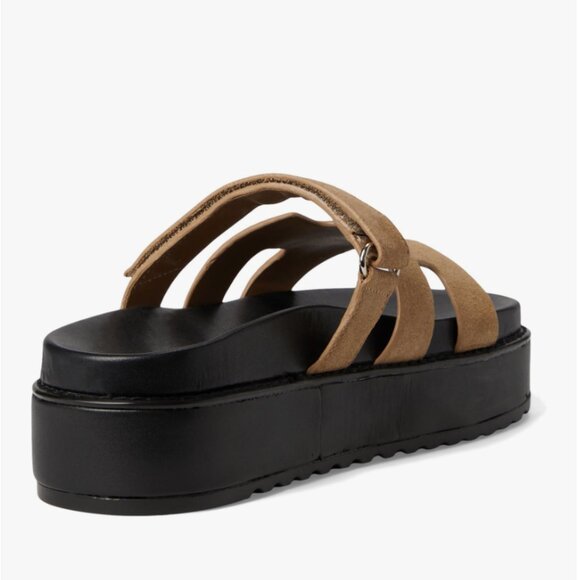 Steve Madden Bigmayven Flatform Slide Sandals in Tan Nubuck - 8M - Picture 14 of 14